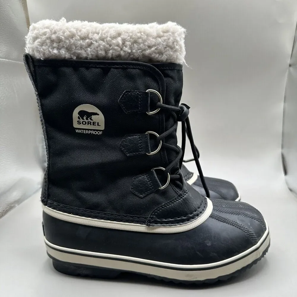 Sorel Yoot Pac Youth Size 5 NY1879-010 Black Waterproof Insulated Winter Boots
